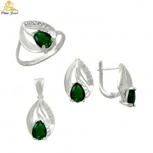 Gümüş zirkon taşlı set